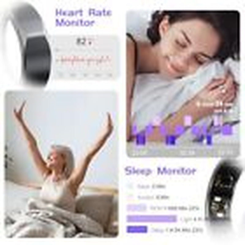 Jcring Smart Ring Fitness Tracker, Sleep Tracking Wearable, Accurate 10