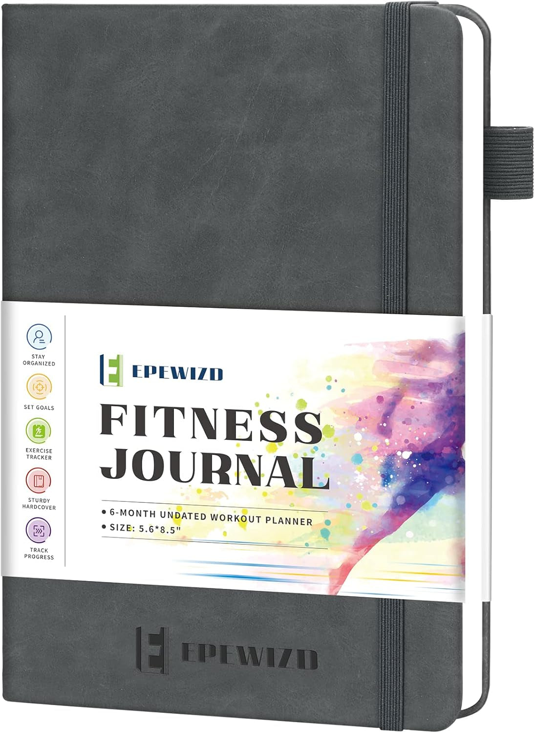 Fitness Journal Hardcover 6- Month Workout Planner Undated Workout Log Book Home Gym Accessories for Women and Man(Green)