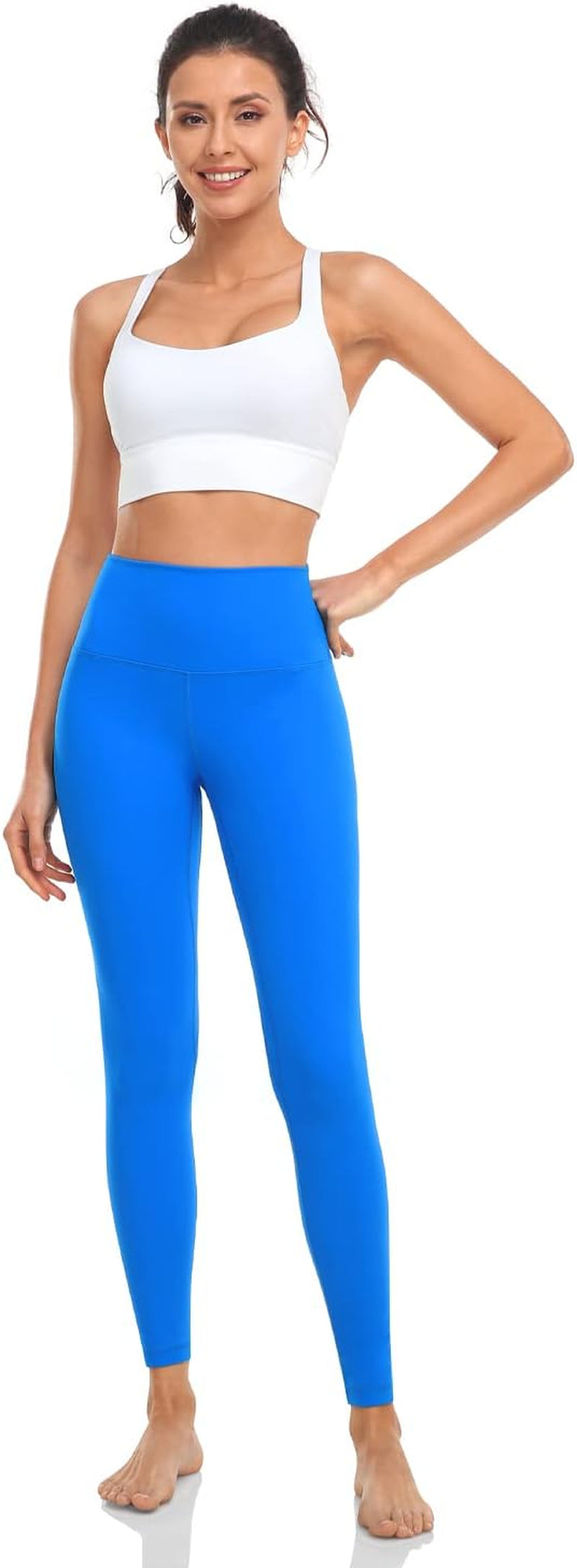 Essential Leggings, High Waisted Compression Workout Soft Pants Athletic Yoga Pants 28"