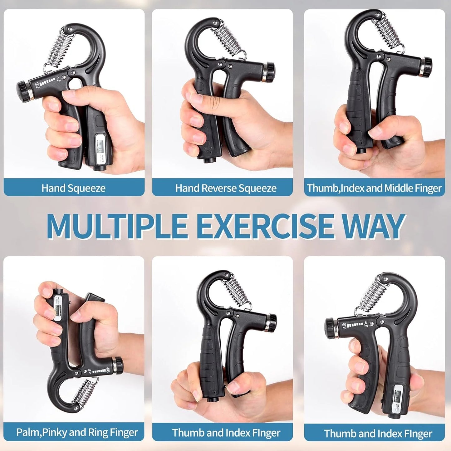 Grip Strengthener Forearm Strengthener Hand Grips Strengthener Kit - 5 Pack Adjustable Resistance